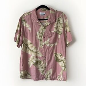 Urban Outfitters Mens L Resortcore Pink Tropical Shirt Coastal Grandpa Vacation
